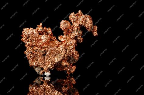 Premium Photo Macro Mineral Stone Copper On Black Background