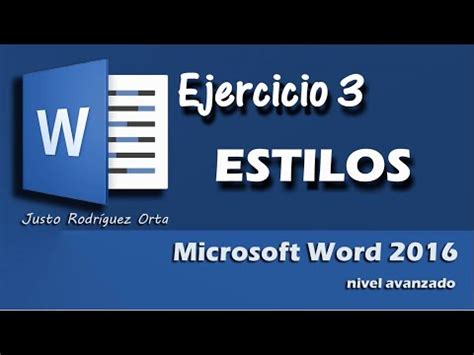 Word Avanzado Ejercicio Estilos Youtube