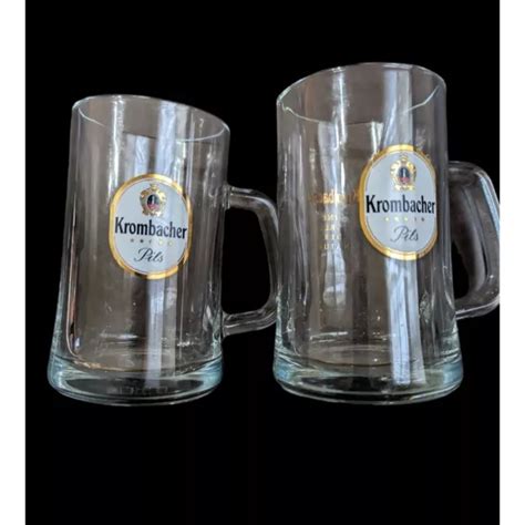 2 Krombacher Pils 0 5l Bier Glass Stein Pilsner Beer Mug 16oz German