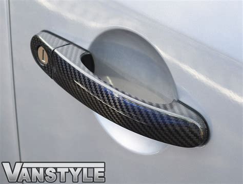 Carbon Fibre Door Handle Trim Covers VW T5 T6 Caddy Vanstyle