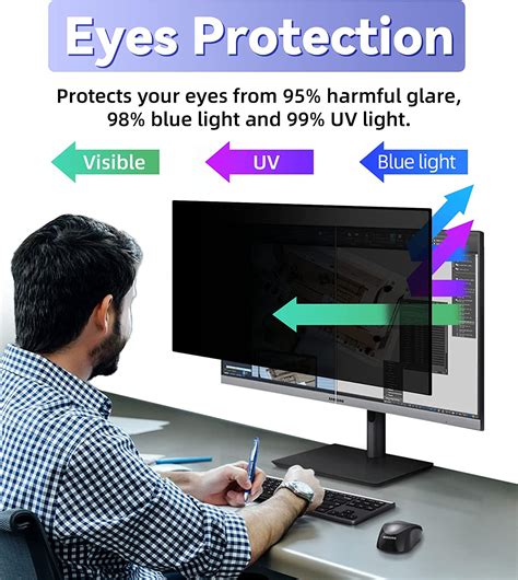 Privacy Screen Filter for 16:9 Widescreen Computer Monitor, Desktop PC