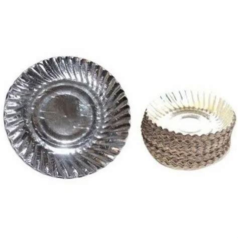 Silver Wrinkle Tiffin Round Plate Size Inch Paper Gsm Gsm At