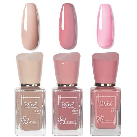 Pink Nail Polish Set Nude Nail Varnish Set Pcs Nude Pink Cherry Blossom Polish Quick Dry