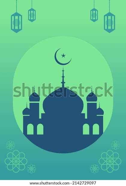 Illustration Vector Mosque Green Islamic Background Stock Vector ...