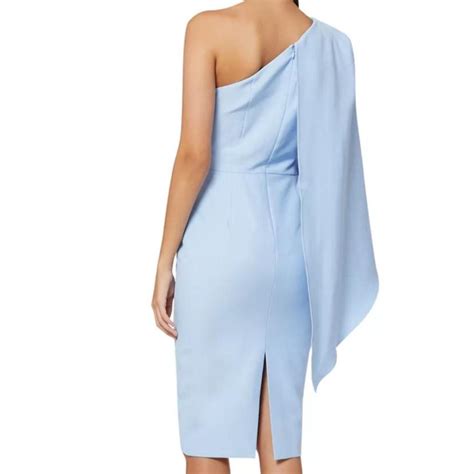 Lavish Alice Cape One Shoulder Stretch Crepe Midi Depop