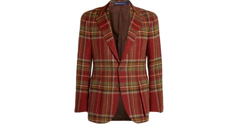 Polo Ralph Lauren Tweed Tartan Rl67 Blazer In Red For Men Lyst Canada