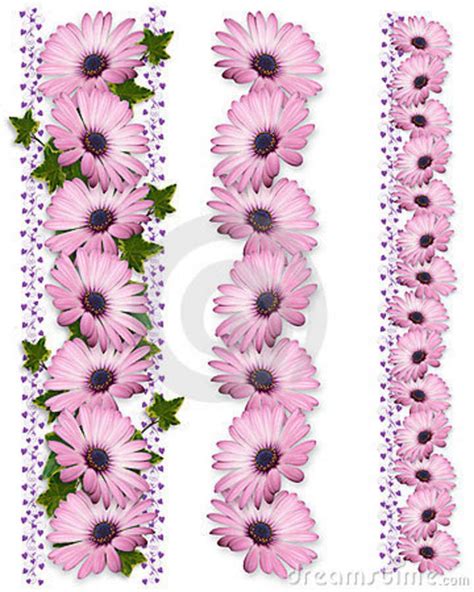 Daisy Borders Purple 3 Styles Decoupage Paper Free Daisy Border