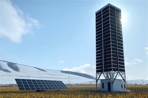 Granja Fotovoltaica Vertical Torres Verticales Con Paneles Solares Ia