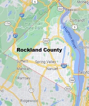 Rockland County on the map of New York 2024. Cities, roads, borders and ...