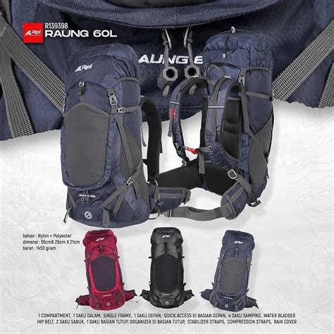 Jual Tas Carrier Raung Liter Arei Outdoorgear Original Terbaru