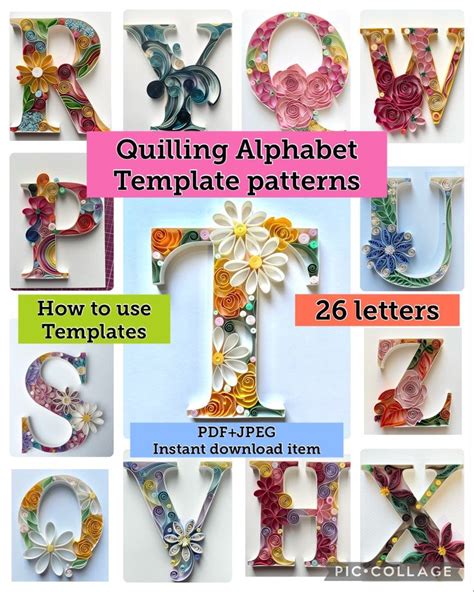 Quilling Template, Quilling Letter, Quilling Alphabet, Quilling ...