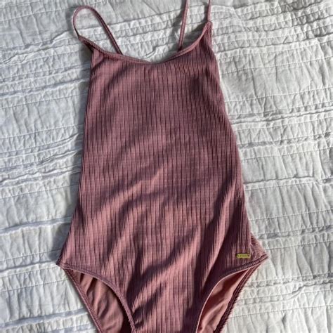 Roxy Pink One Piece Swimsuit Pinkish Nude Size Depop