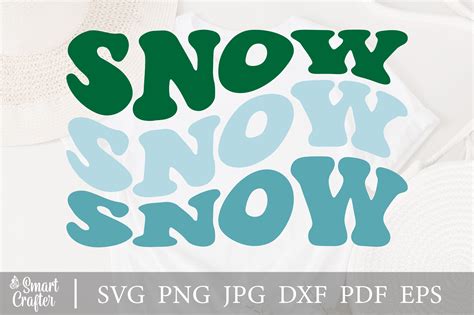 Snow Svg Wavy Style Stacked Design Graphic By Smart Crafter · Creative