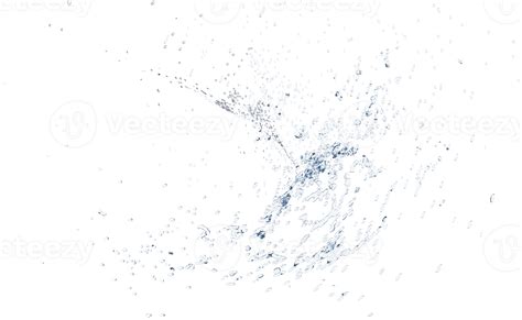 3d Water Splash Transparent Clear Blue Water Scattered Around Isolated