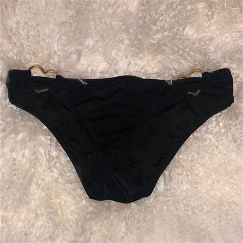 Pink Victoria S Secret Swim Victoria Secert Black And Gold Bikini Bottoms Poshmark
