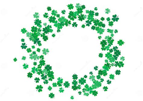 St Patrick S Day Background Template With Falling Clover Leaves Stock