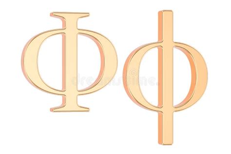 Phi Symbol In Gold D Stock Illustration Illustration Of Greek