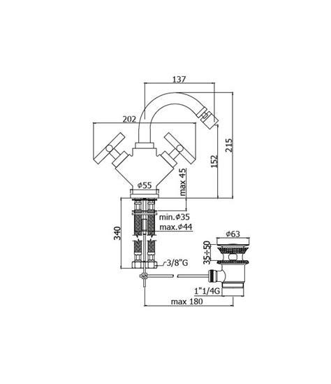 Monoforo Qtv Cr Serie Quattro Gruppo Bidet Paffoni