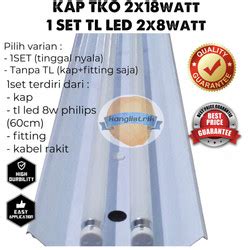 Jual KAP TKO 1x18 SET KOMPLIT TL LED PHILIPS 1x8 Watt T8 Panjang 60cm