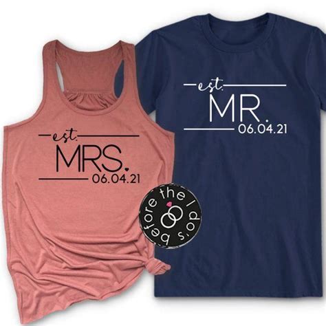 Personalized Mr And Mrs Shirts New Mr And Mrs Honeymoon Etsy