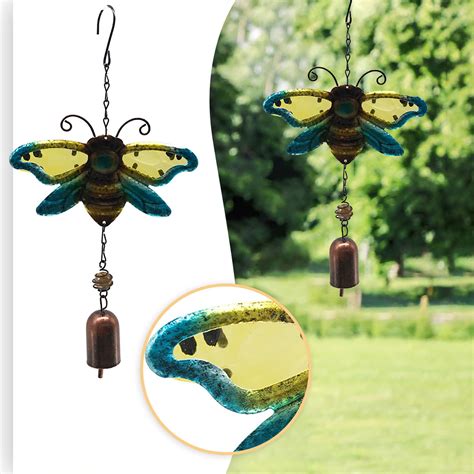 Bee Wind Chimes Glass Aluminium Crystal Memorial Sympathy Gifts Outdoor