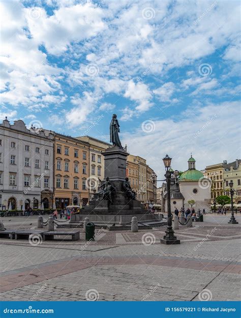 Adam Mickiewicz Monument In The Main Market Square Is Very Popular