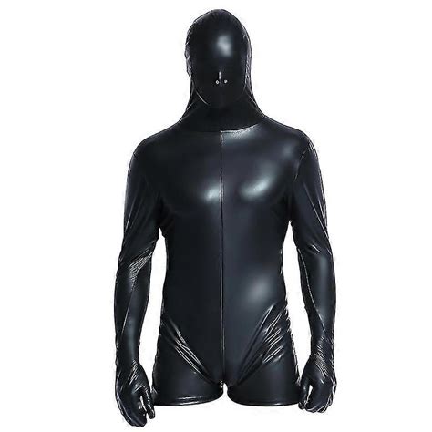 Men S Latex Catsuit Gay Costume Sexy Pu Leather Lingerie Ds Stage Corset Erotic Catch Catsuit
