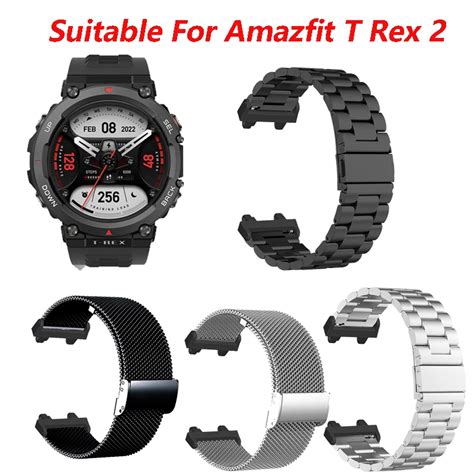 Novo Luxuoso A O Inoxid Vel Banda Para Amazfit T Rex Pro Pulseira De