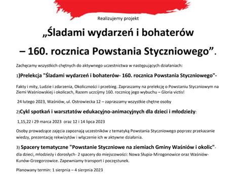 Prelekcja Śladami wydarzeń i bohaterów 160 rocznica Powstania