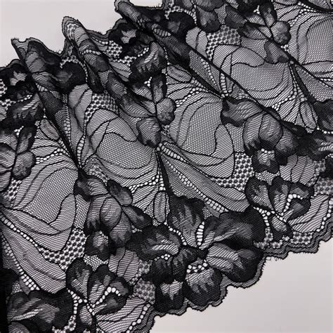 Elastic Lace Trim Black Color For Sewing Lingerie Stretch Lace Trim High Quality For Making
