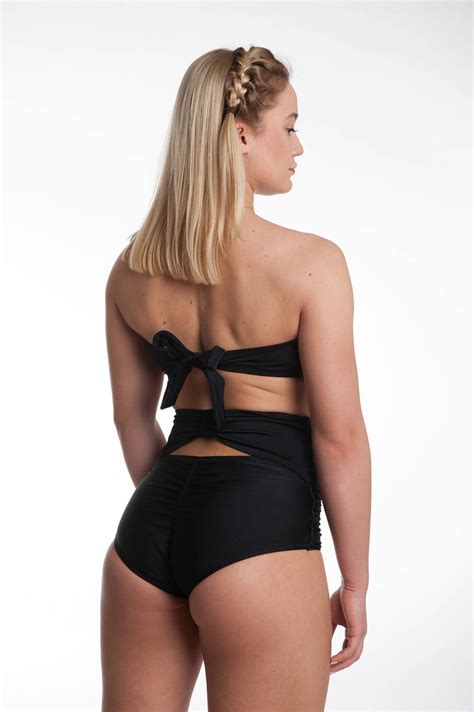 Sexy Back Bikini Set High Waist Ruffle Bottom Twisted Top Etsy