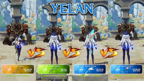 Yelan Weapon Comparison Aqua Simulacra Vs All Weapons Which One Is