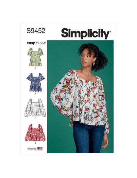 Patron Simplicity 9452 H5 Hauts Pour Femme