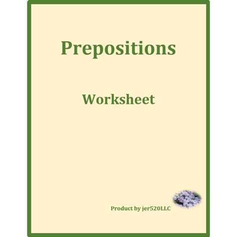 Prepositions In English Worksheet 1