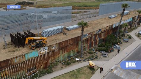 Continúan los Trabajos del Muro Fronterizo en Playas de El Mexicano