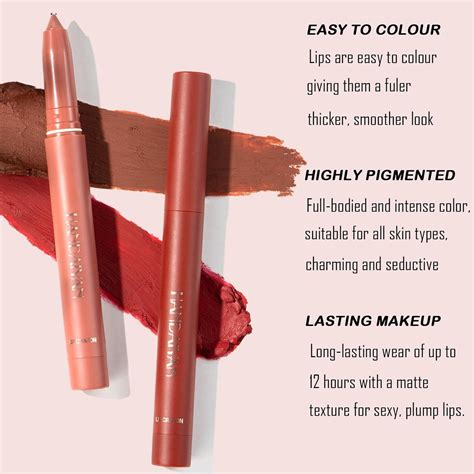 Lip Liner Creamy Nude Lip Liner And Lipstick Set Super Pigmented In