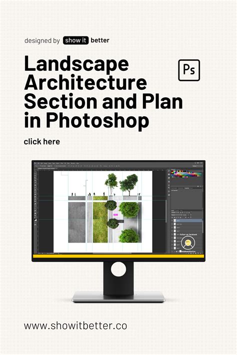 Landscape Architecture Section and Plan in Photoshop Tutorial