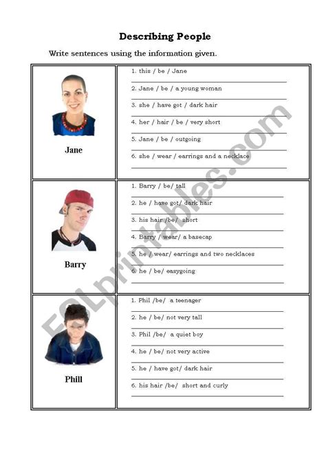 Describing People Esl Worksheet By Saramandm