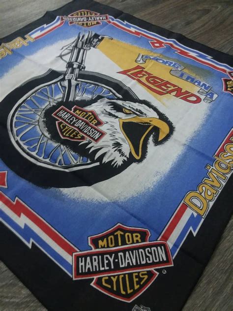 Harley Davidson Bandana Biker Apparel Vintage Harley Bandanas Etsy