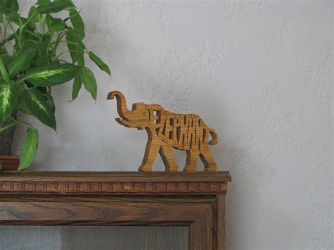 African Elephant Freestanding 3D Jigsaw Puzzle, Educational Wood Word ...