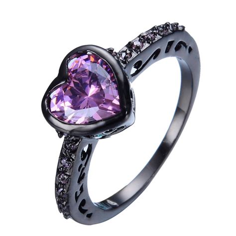 Purple Heart Diamond Ring