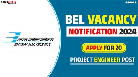 Bel Vacancy Notification Apply For Project Engineer Post