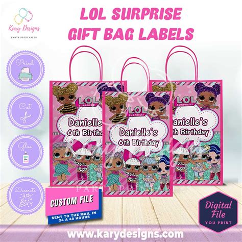 LOL SURPRISE GIFT BAG LABELS - Kary Designs