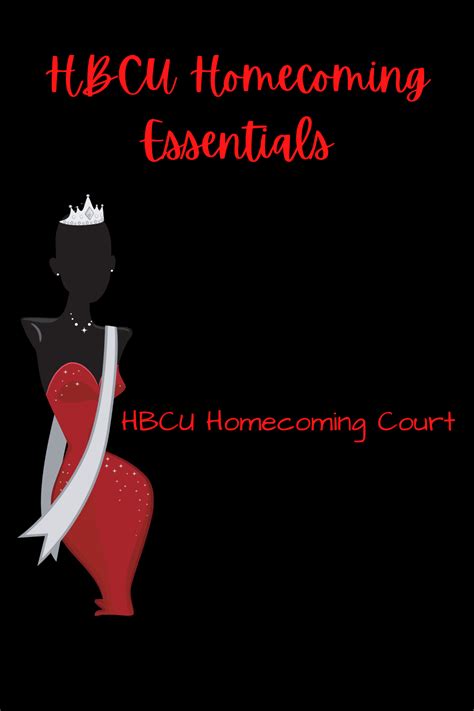 a woman in a red dress with a tiara on her head and the words hbcu home ...