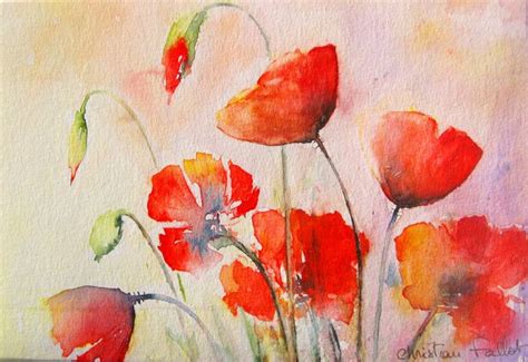 Christian Fallot Aquarelle Coquelicots Comment Peindre Aquarelle