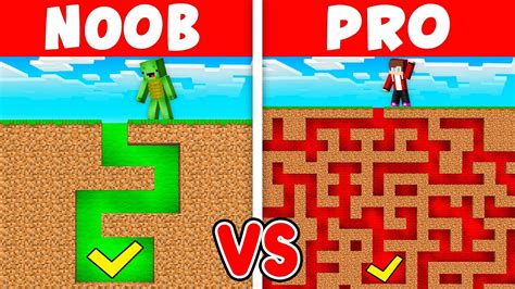 NOOB Vs PRO UNDERGROUND MAZE Build Challenge In Minecraft Maizen YouTube