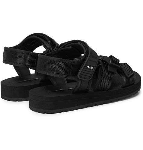 Prada Rubber Trimmed Canvas Sandals Footwear Sandals Shoes Valentino Bags Prada Shoes