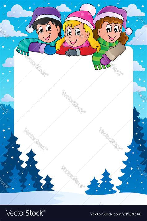 Winter Theme Frame 1 Royalty Free Vector Image