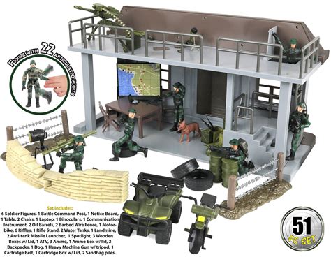 Click N Play Army Action Figure And Military Playset With Multi Level