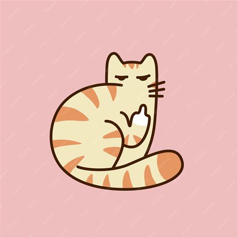 Premium Vector | Cat middle finger angry cat raise his middle finger ...